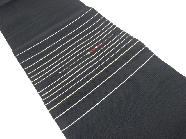 アンティーク　絽　横段模様織り出し名古屋帯（着用可）